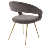 Chaise de salle à manger en velours gris Bravo
