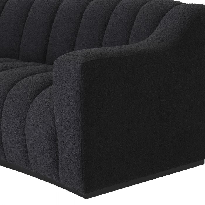 Canapé 3 places bouclé noir Kelly S