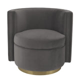 Fauteuil pivotant gris Amanda