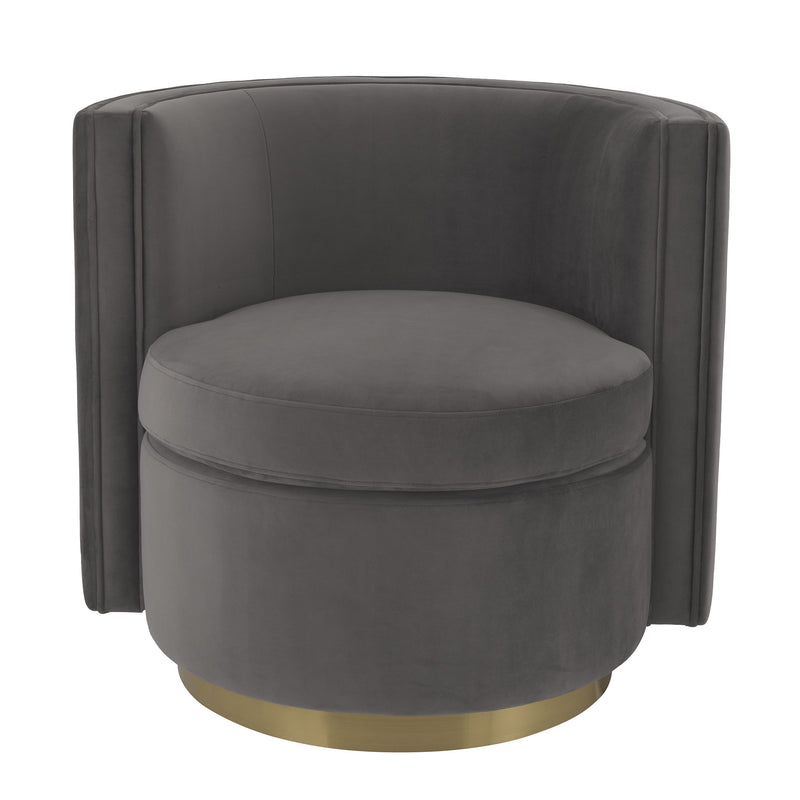 Fauteuil pivotant gris Amanda