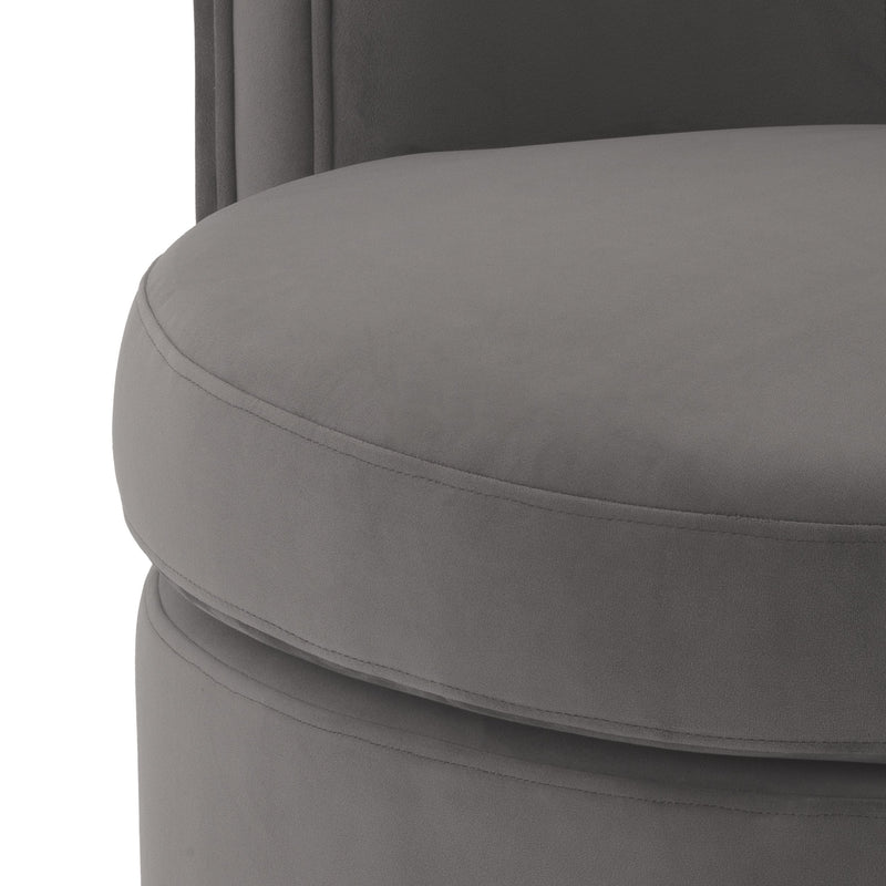Fauteuil pivotant gris Amanda