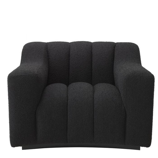 Fauteuil bouclé noir Kelly