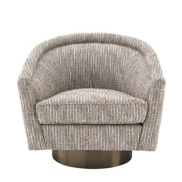 Fauteuil pivotant Catene en tissu Cambon beige