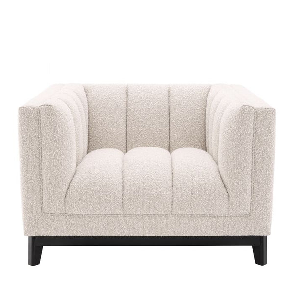 Fauteuil Ditmar bouclé crème