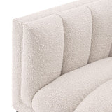 Fauteuil Ditmar bouclé crème