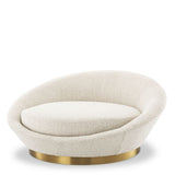 Canapé rond bouclé crème Duardo