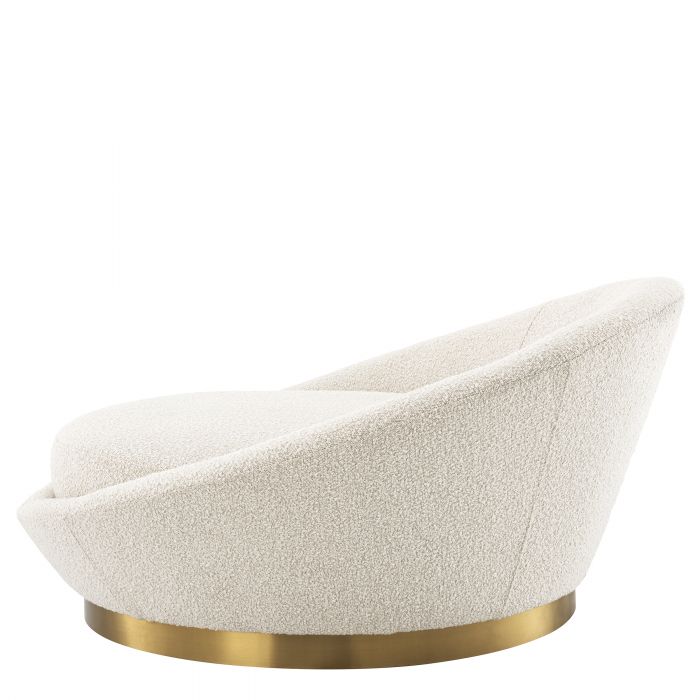 Canapé rond bouclé crème Duardo
