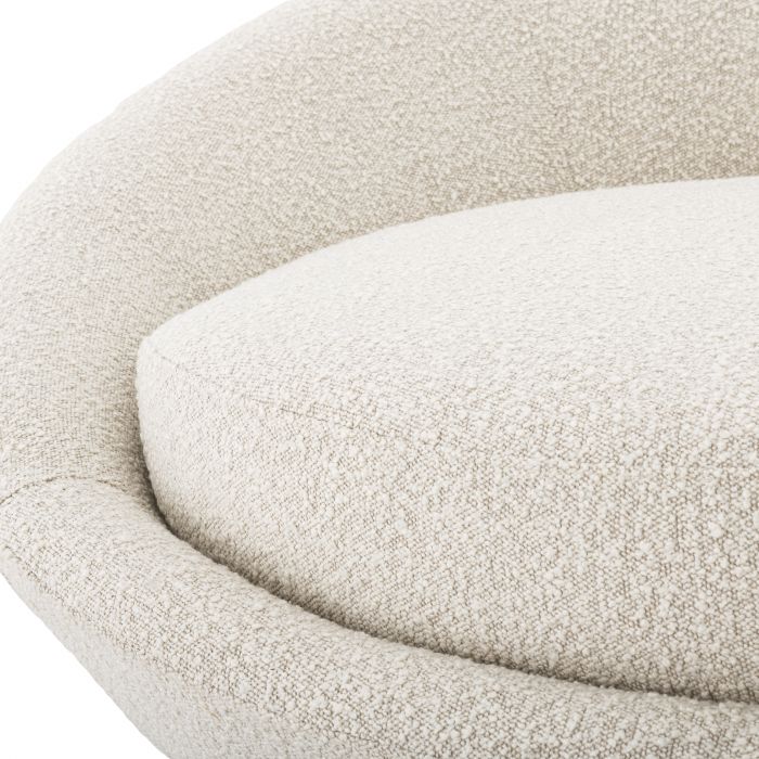 Canapé rond bouclé crème Duardo