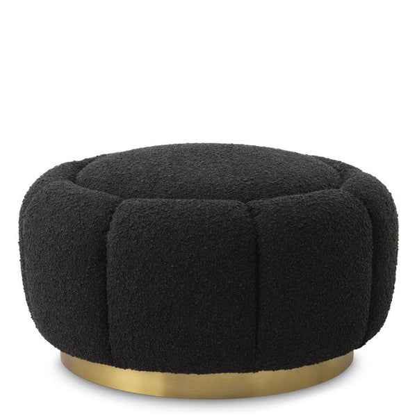 Pouf bouclé noir Inger