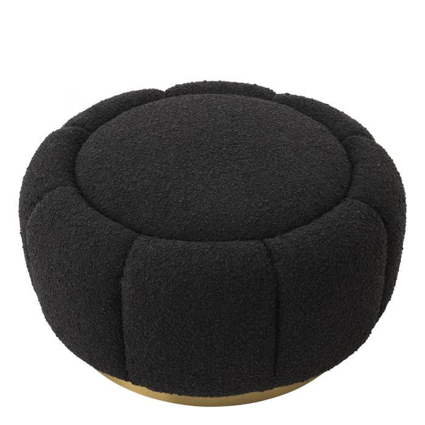 Pouf bouclé noir Inger