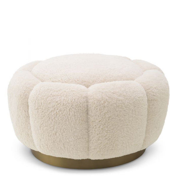 Pouf molletonné crème