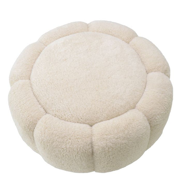 Pouf molletonné crème